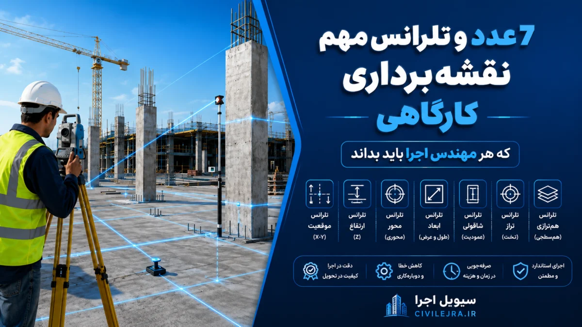 ۷ عدد و تلرانس مهم نقشه‌برداری کارگاهی که هر مهندس اجرا باید بداند