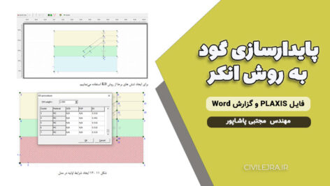 پایدارسازی گود به روش انکر + فایل PLAXIS و گزارش Word
