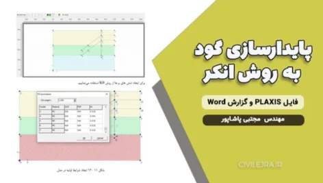 پایدارسازی گود به روش انکر + فایل PLAXIS و گزارش Word