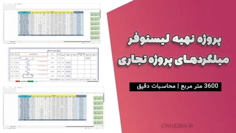 پروژه تهیه لیستوفر میلگردهای پروژه تجاری ۳۶۰۰ متر مربع | محاسبات دقیق