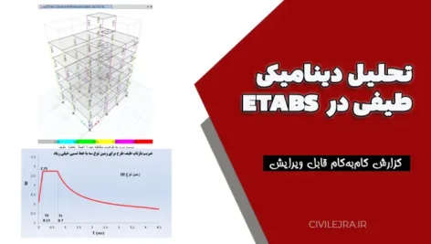 تحلیل دینامیکی طیفی در ETABS | گزارش گام‌به‌گام قابل ویرایش