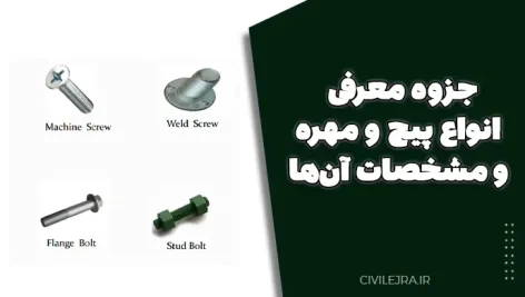 جزوه معرفی انواع پیچ و مهره و مشخصات آن‌ها – مرجع کامل مهندسی