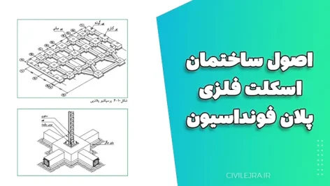 اصول ساختمان اسکلت فلزی و پلان فونداسیون | آموزش طراحی و ترسیم پی‌ها