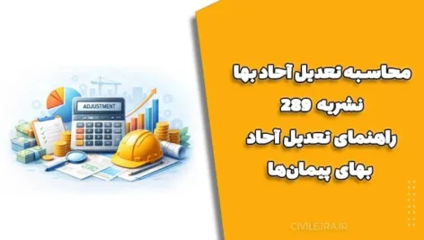 محاسبه تعدیل آحاد بها | دانلود نشریه 289 راهنمای تعدیل آحاد بهای پیمان‌ها