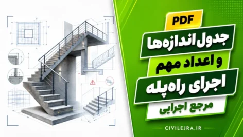 جدول اندازه‌ها و اعداد مهم اجرای راه‌پله | دانلود PDF مرجع اجرایی