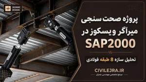 مدلسازی سازه فولادی با میراگر ویسکوز در SAP2000 + صحت‌سنجی با مقاله ISI