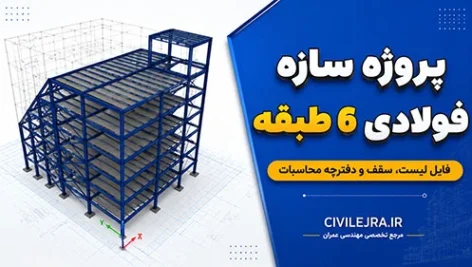 پروژه سازه فولادی 6 طبقه با فایل ایتبس، سیف و دفترچه محاسبات