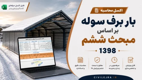 اکسل محاسبه بار برف سوله بر اساس مبحث ششم ۱۳۹۸