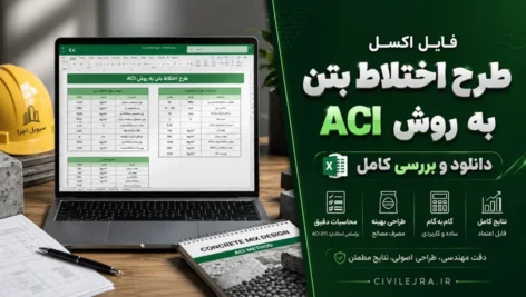 فایل اکسل طرح اختلاط بتن به روش ACI | دانلود و بررسی کامل