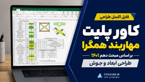 فایل اکسل طراحی کاور پلیت مهاربند همگرا براساس مبحث دهم ۱۴۰۱ + طراحی ابعاد و جوش