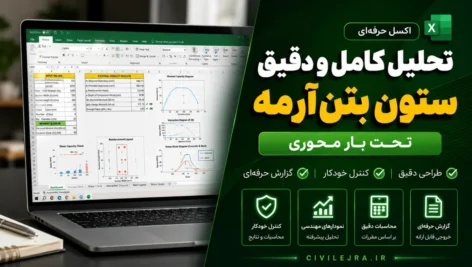 اکسل تحلیل رفتار ستون بتن‌آرمه تحت بار محوری | دانلود فایل محاسبات خودکار